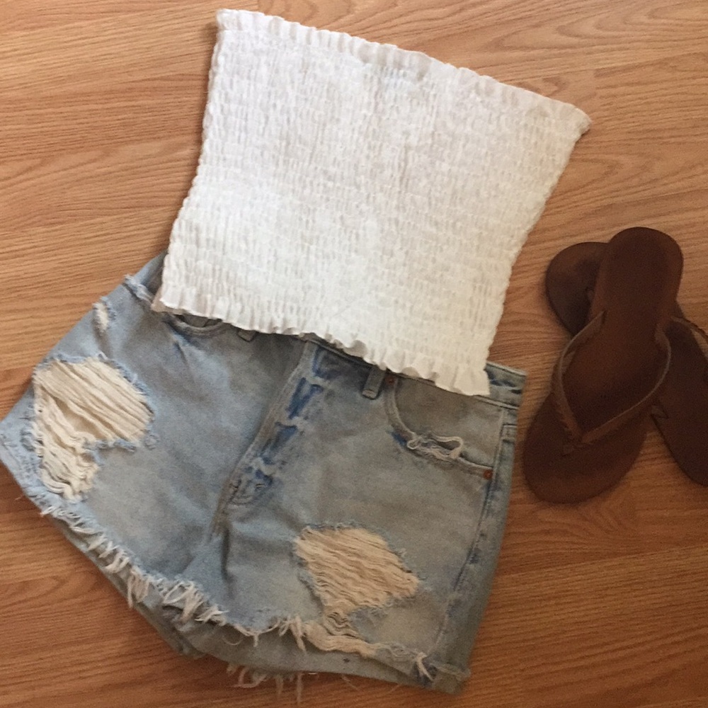 White Tube Top size L Never Worn She+ Sky